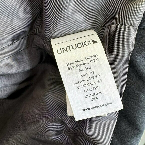 Untuckit Caladoc Jacket Mens XL Gray Sports Coat Blazer Button Zip Travel Puffer - Picture 7 of 7